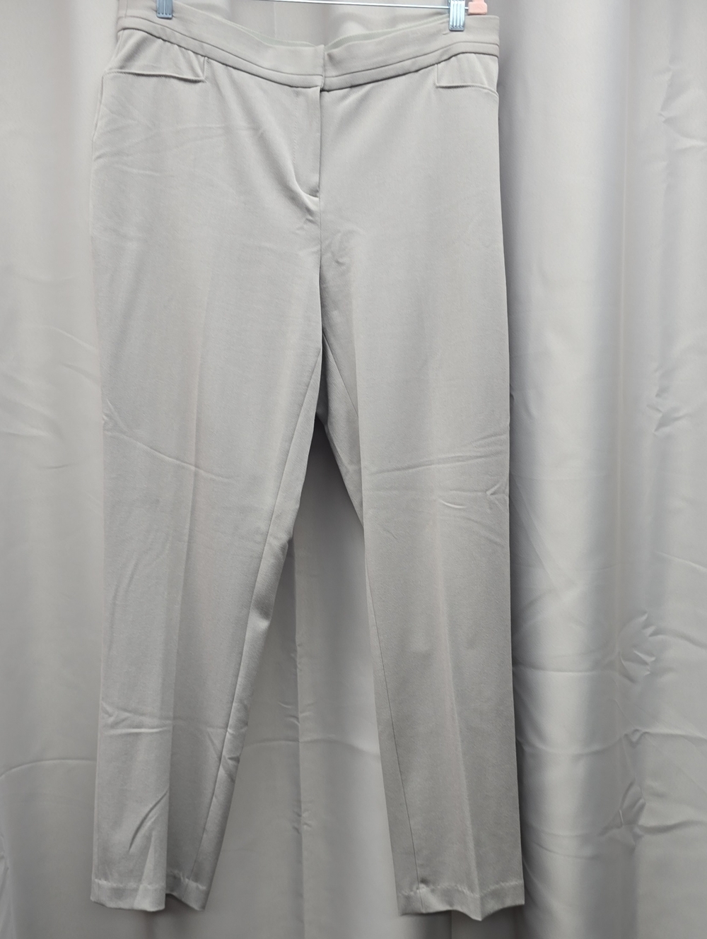 Rafaella Light Gray Straight-Leg Trousers